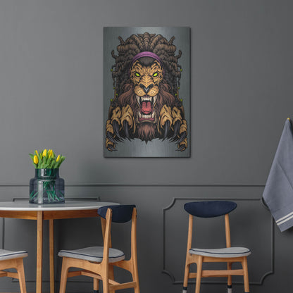 Luxe Metal Art 'Lion With Dreadlocks' by Flyland Designs, Metal Wall Art,24x36
