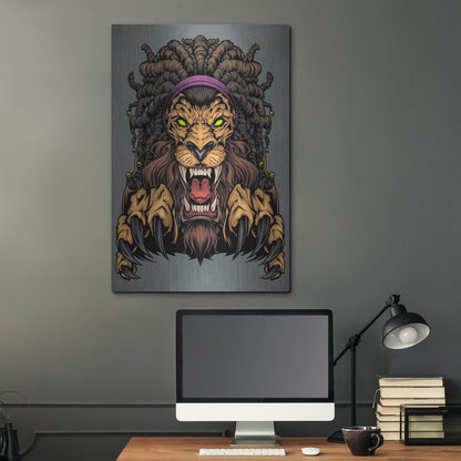 Luxe Metal Art 'Lion With Dreadlocks' by Flyland Designs, Metal Wall Art,24x36