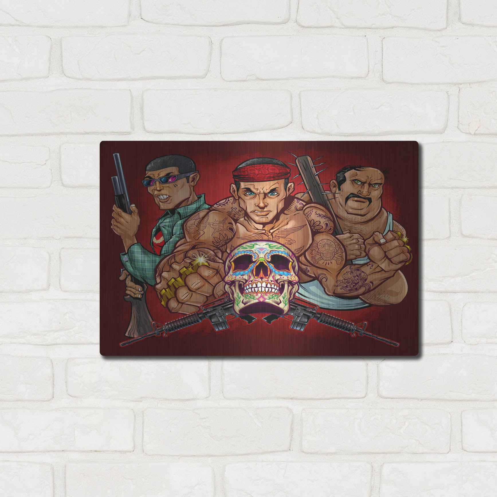 Luxe Metal Art 'Los Zetas Russ Logo' by Flyland Designs, Metal Wall Art,16x12