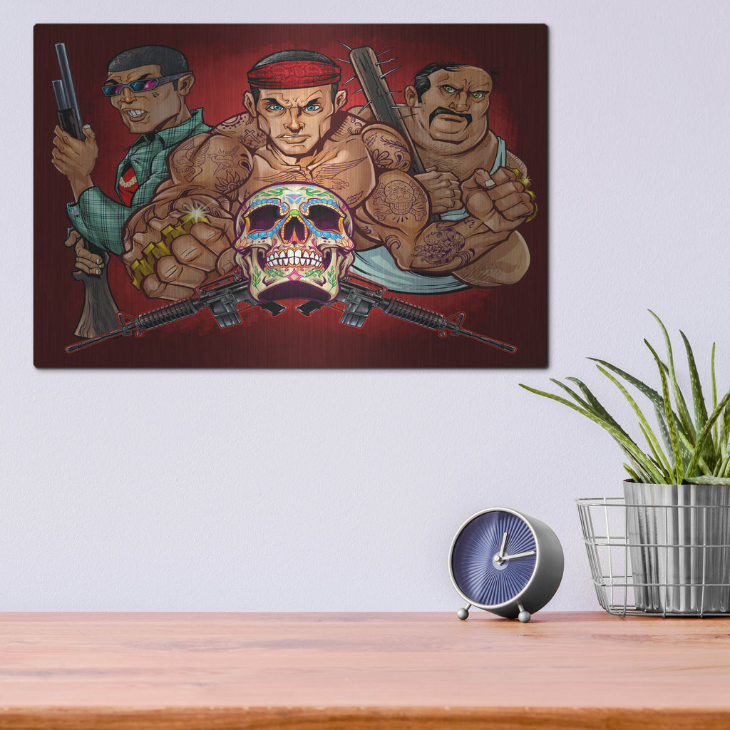 Luxe Metal Art 'Los Zetas Russ Logo' by Flyland Designs, Metal Wall Art,16x12