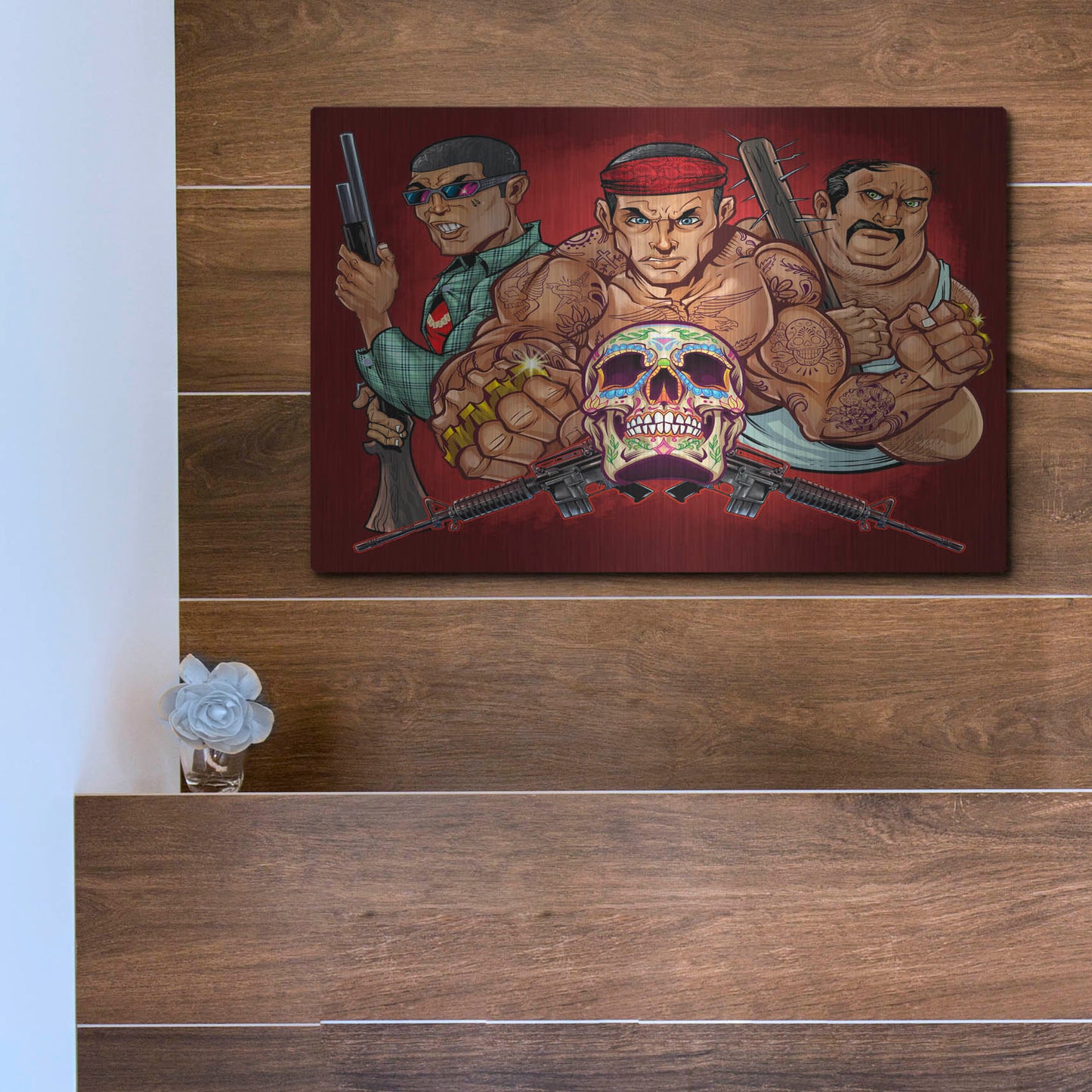 Luxe Metal Art 'Los Zetas Russ Logo' by Flyland Designs, Metal Wall Art,16x12