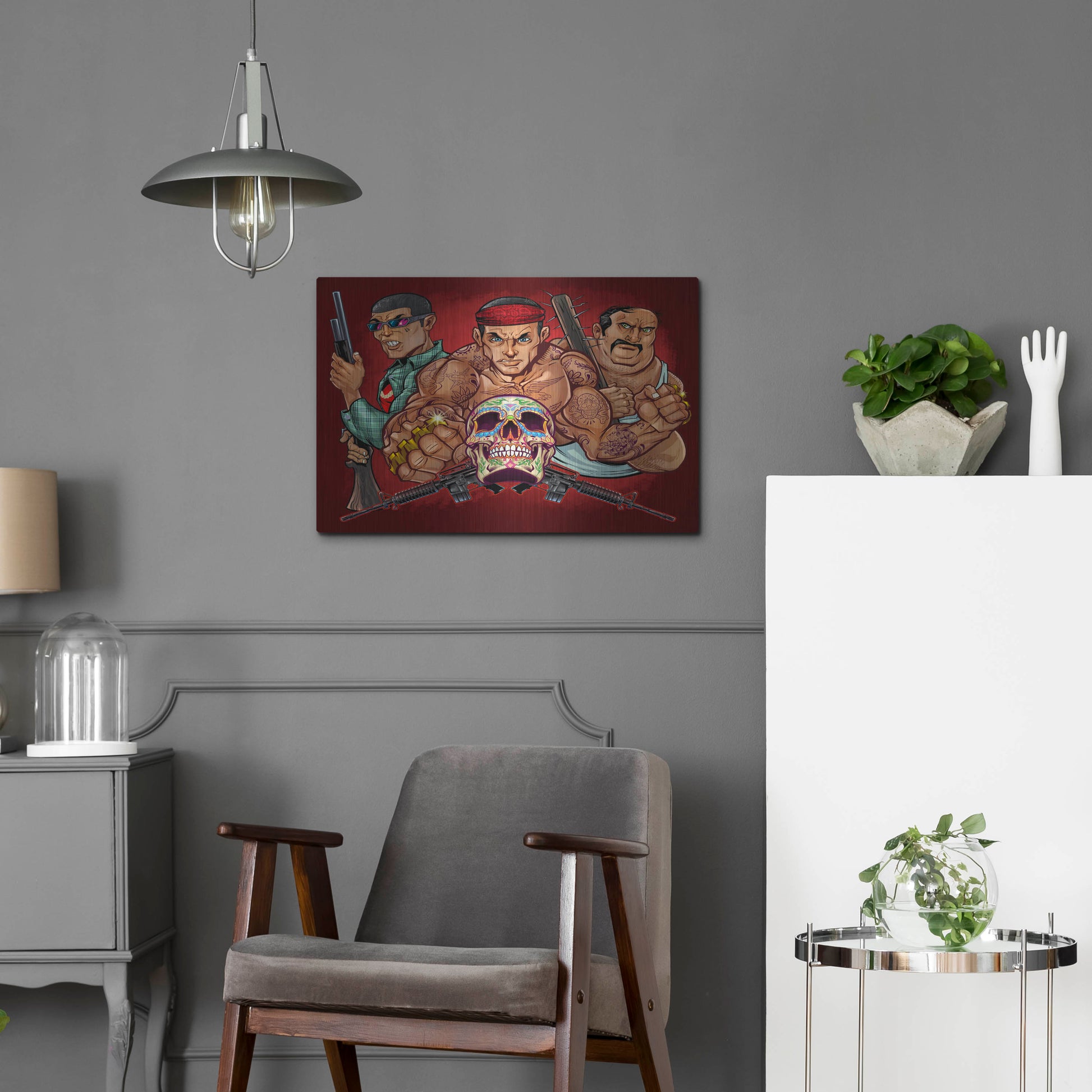 Luxe Metal Art 'Los Zetas Russ Logo' by Flyland Designs, Metal Wall Art,24x16