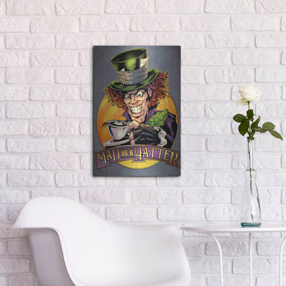 Luxe Metal Art 'Mad Hatter' by Flyland Designs, Metal Wall Art,16x24