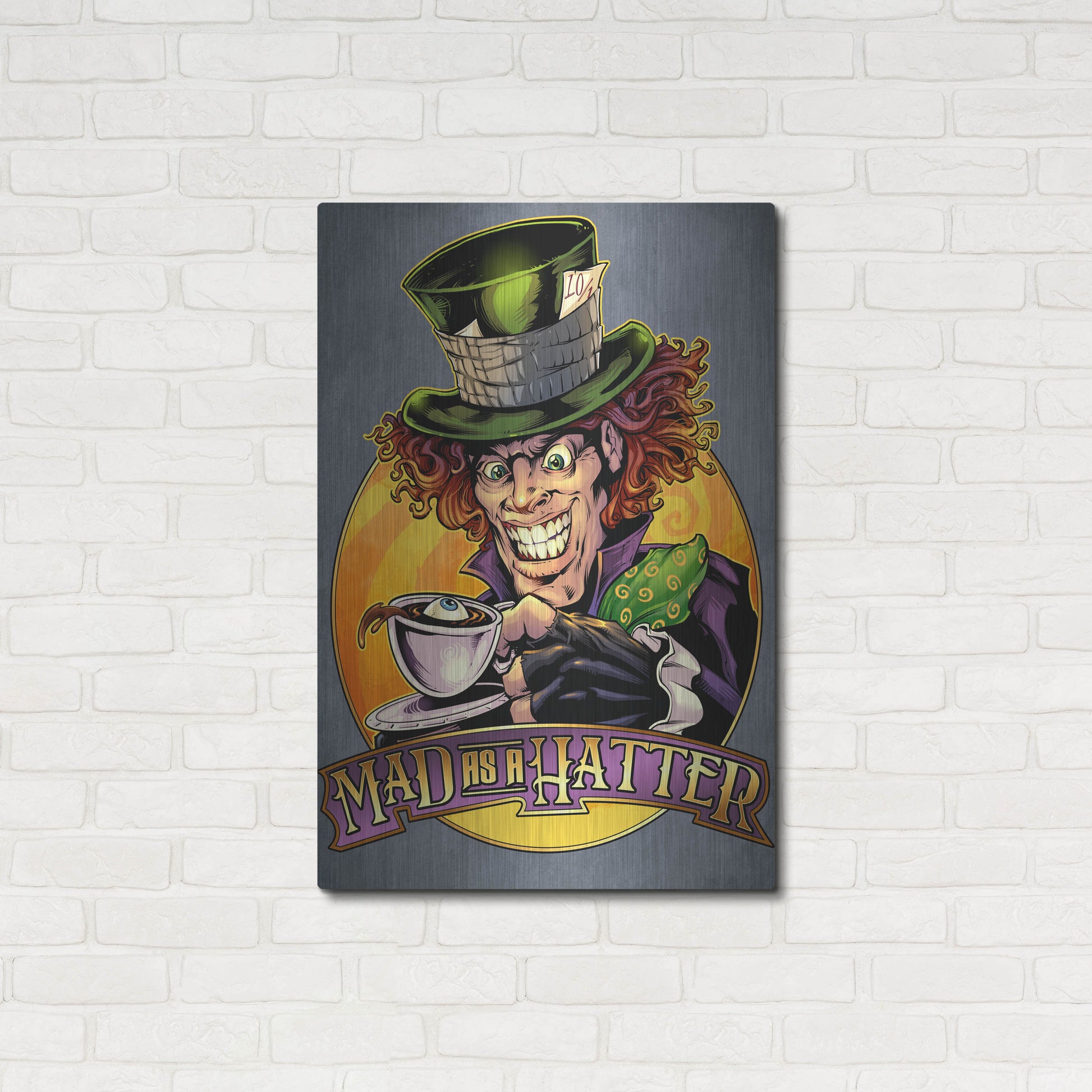 Luxe Metal Art 'Mad Hatter' by Flyland Designs, Metal Wall Art,24x36