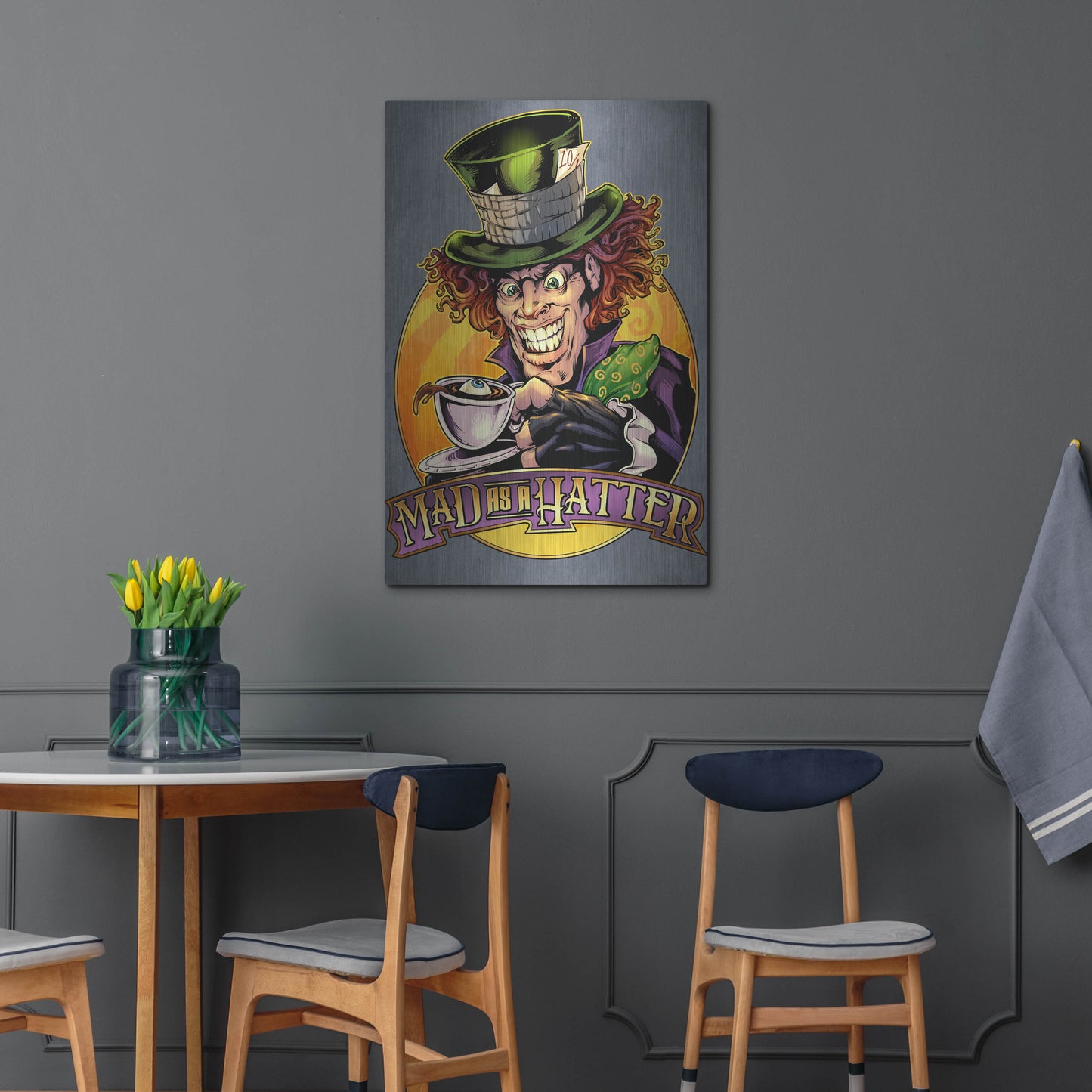 Luxe Metal Art 'Mad Hatter' by Flyland Designs, Metal Wall Art,24x36