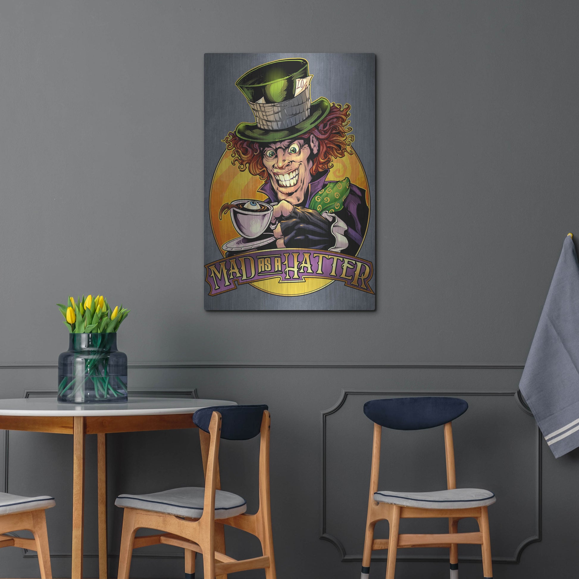 Luxe Metal Art 'Mad Hatter' by Flyland Designs, Metal Wall Art,24x36