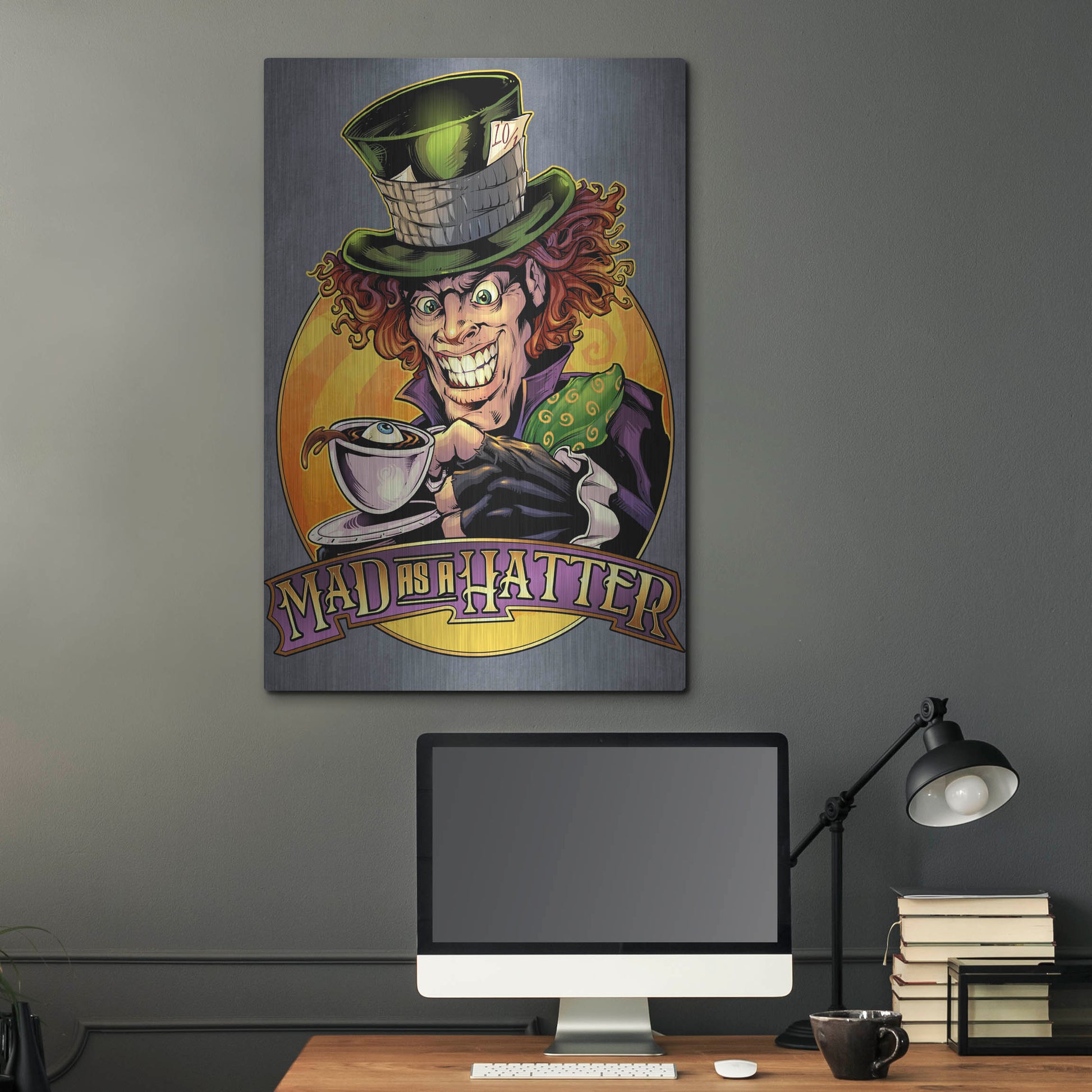 Luxe Metal Art 'Mad Hatter' by Flyland Designs, Metal Wall Art,24x36