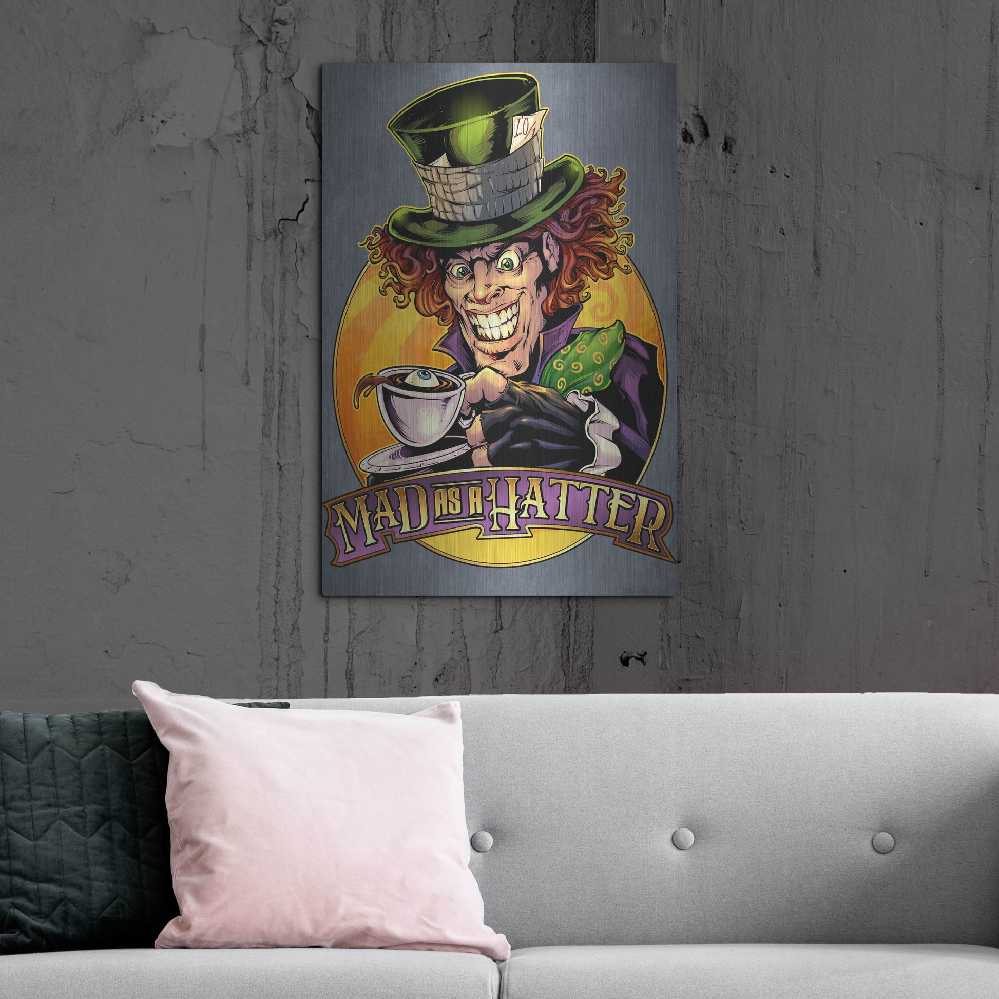 Luxe Metal Art 'Mad Hatter' by Flyland Designs, Metal Wall Art,24x36