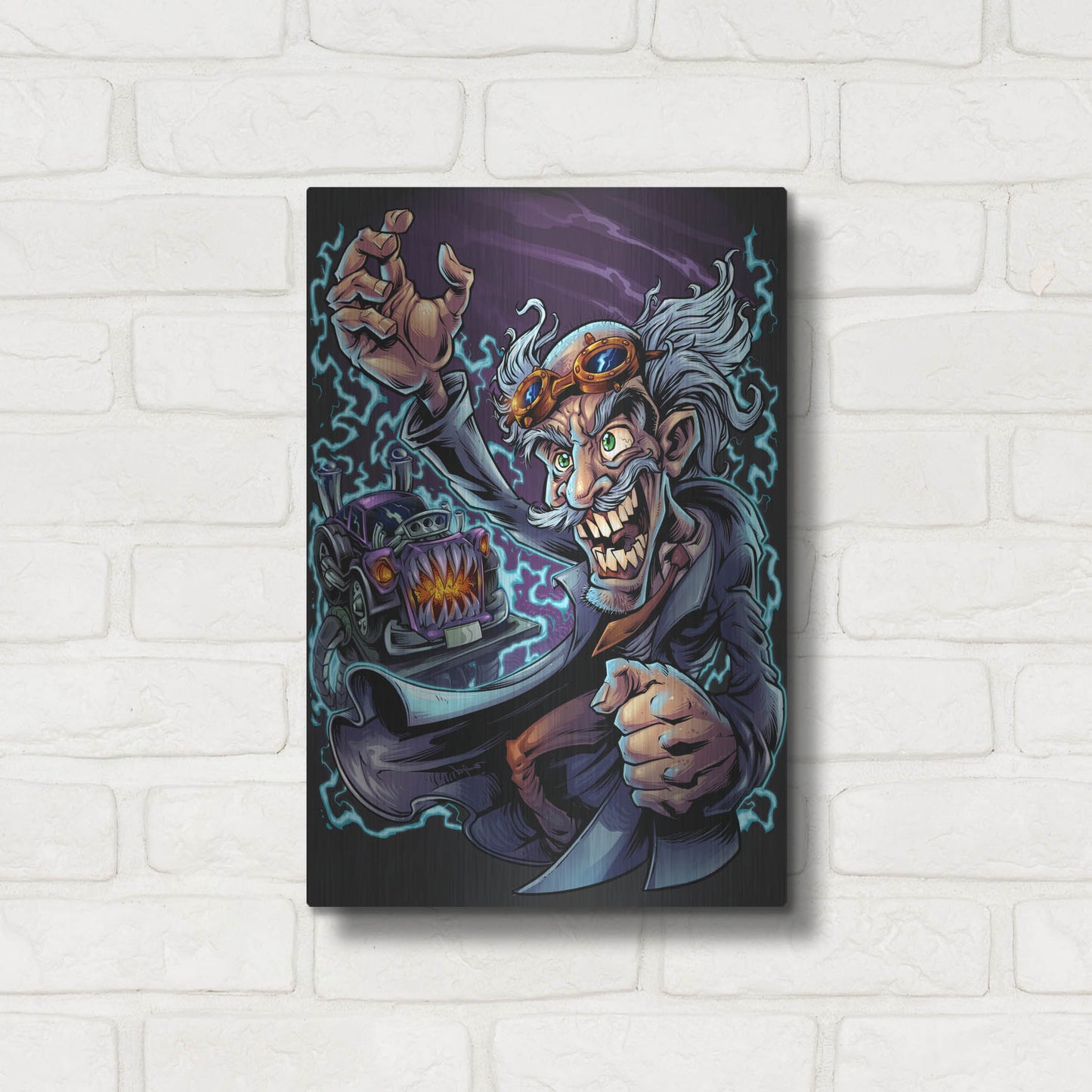 Luxe Metal Art 'Mad Scientist' by Flyland Designs, Metal Wall Art,12x16