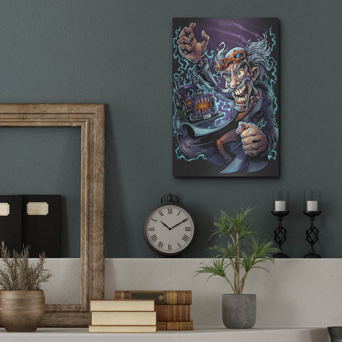 Luxe Metal Art 'Mad Scientist' by Flyland Designs, Metal Wall Art,12x16