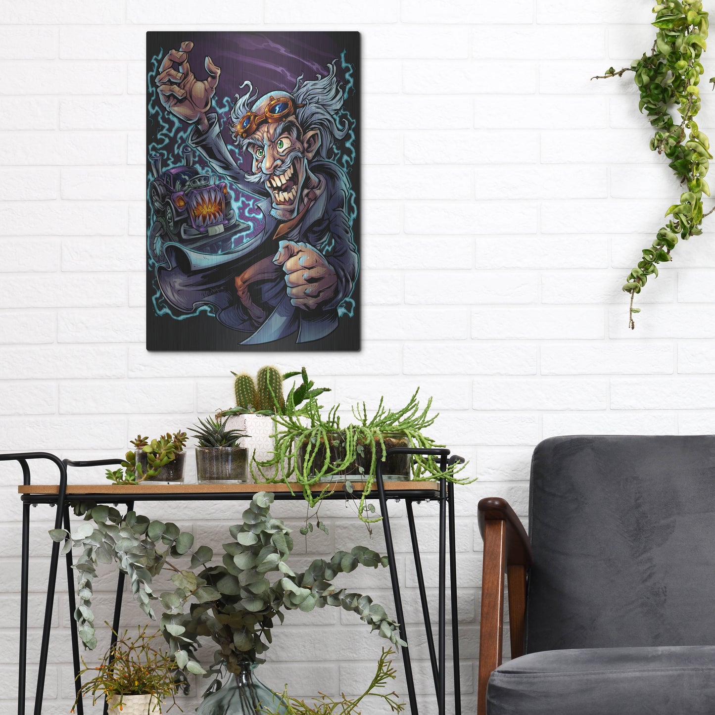 Luxe Metal Art 'Mad Scientist' by Flyland Designs, Metal Wall Art,12x16