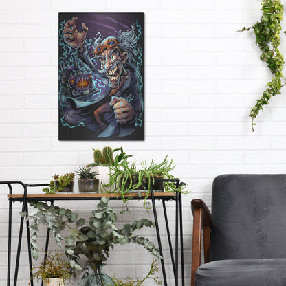 Luxe Metal Art 'Mad Scientist' by Flyland Designs, Metal Wall Art,12x16