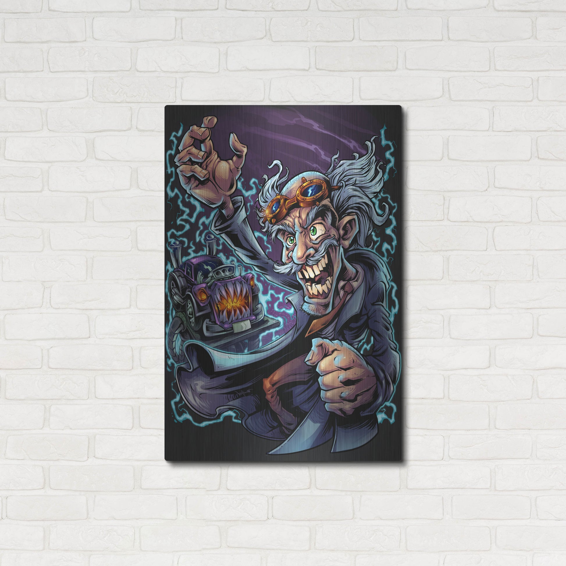 Luxe Metal Art 'Mad Scientist' by Flyland Designs, Metal Wall Art,24x36