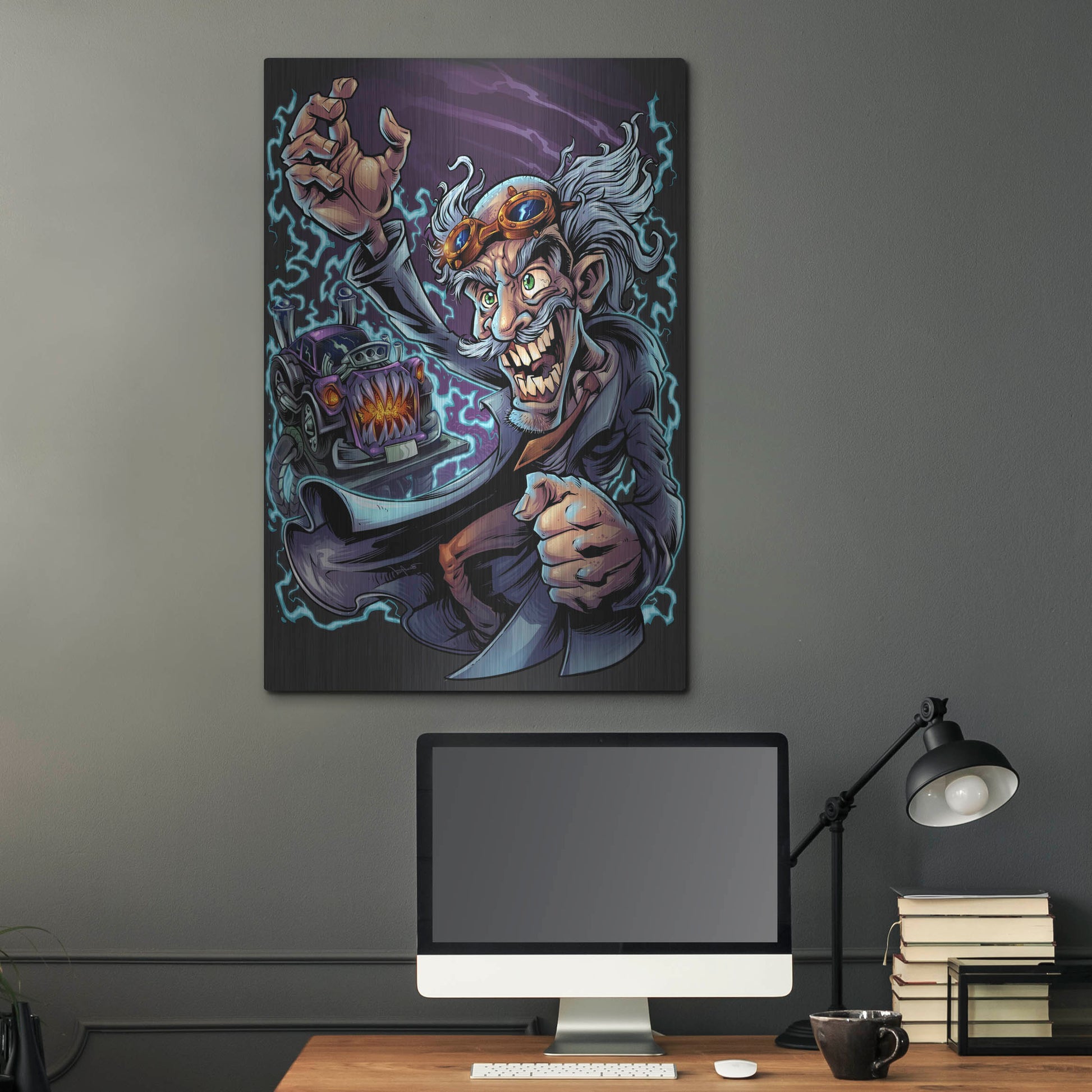 Luxe Metal Art 'Mad Scientist' by Flyland Designs, Metal Wall Art,24x36