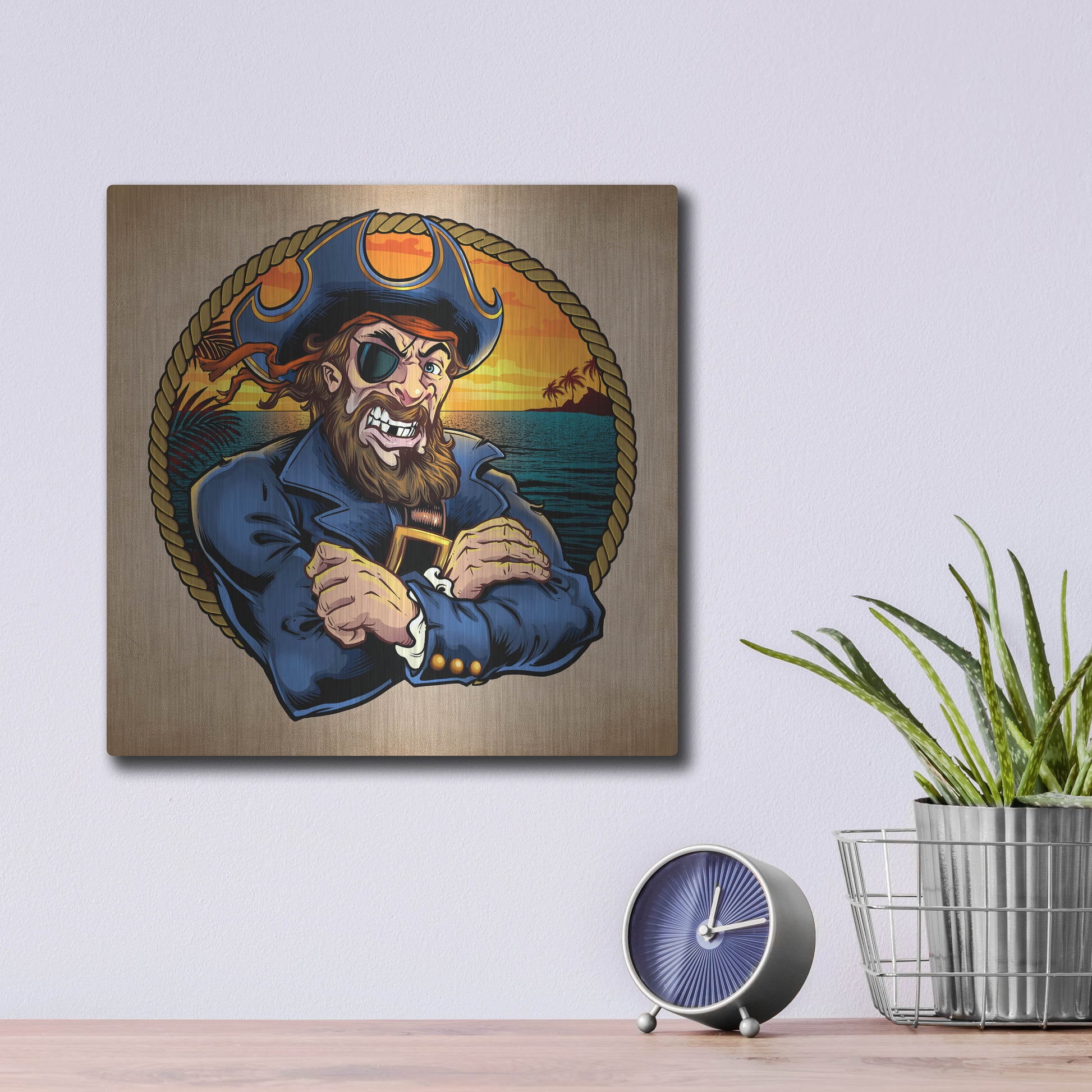 Luxe Metal Art 'Pirate Polos Logo' by Flyland Designs, Metal Wall Art,12x12