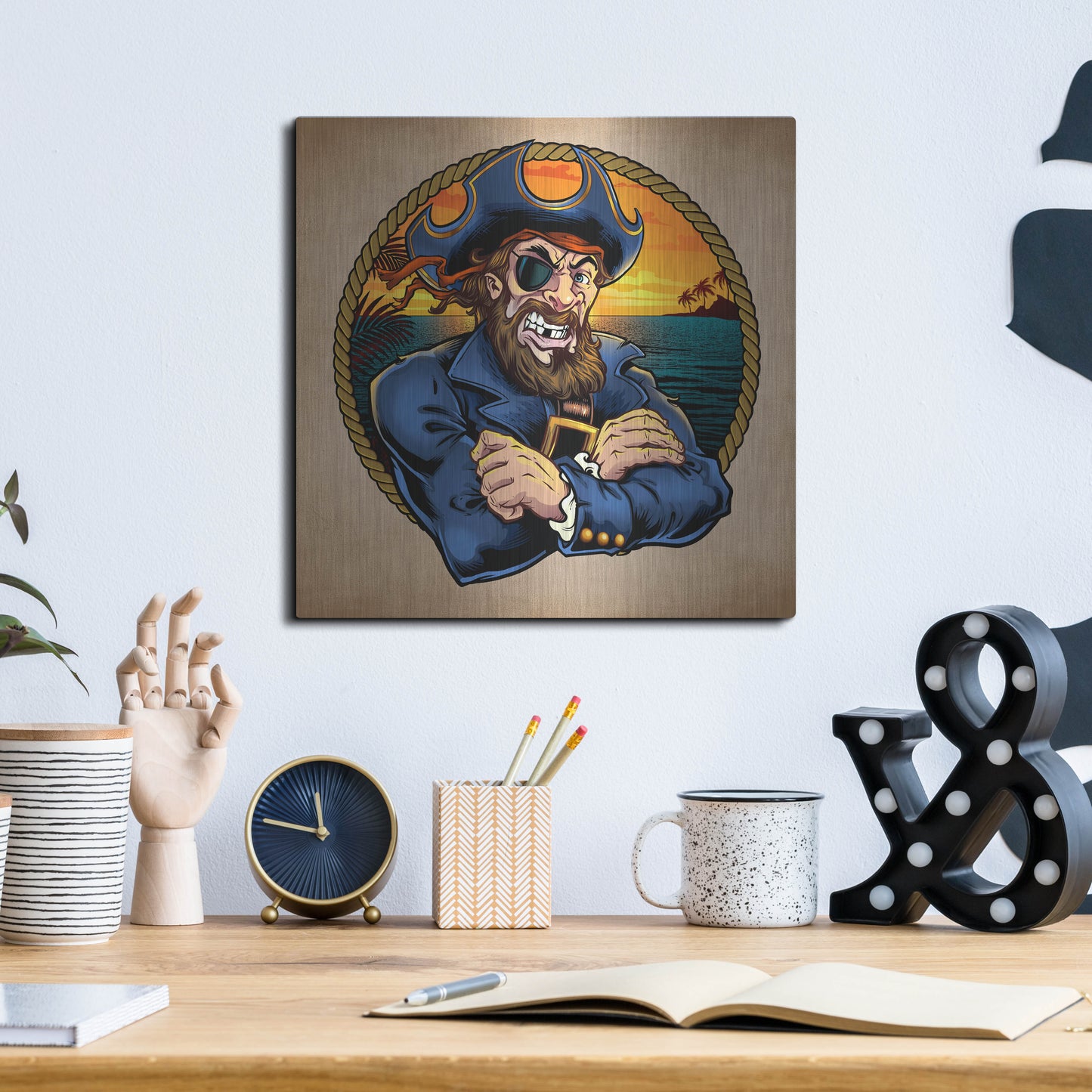 Luxe Metal Art 'Pirate Polos Logo' by Flyland Designs, Metal Wall Art,12x12