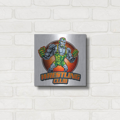 Luxe Metal Art 'Robot Mascot' by Flyland Designs, Metal Wall Art,12x12