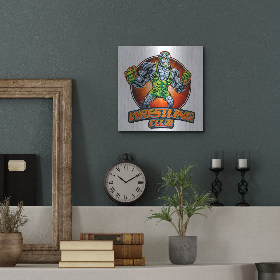 Luxe Metal Art 'Robot Mascot' by Flyland Designs, Metal Wall Art,12x12