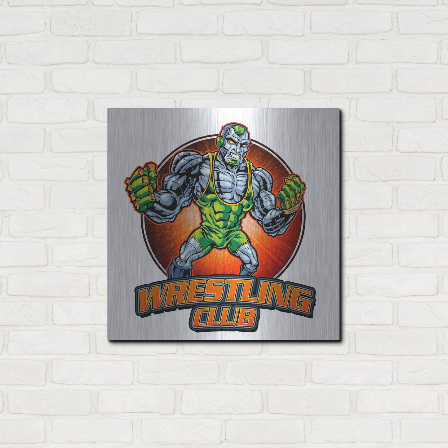 Luxe Metal Art 'Robot Mascot' by Flyland Designs, Metal Wall Art,24x24