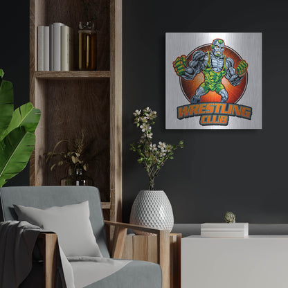 Luxe Metal Art 'Robot Mascot' by Flyland Designs, Metal Wall Art,24x24