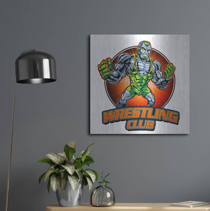 Luxe Metal Art 'Robot Mascot' by Flyland Designs, Metal Wall Art,24x24