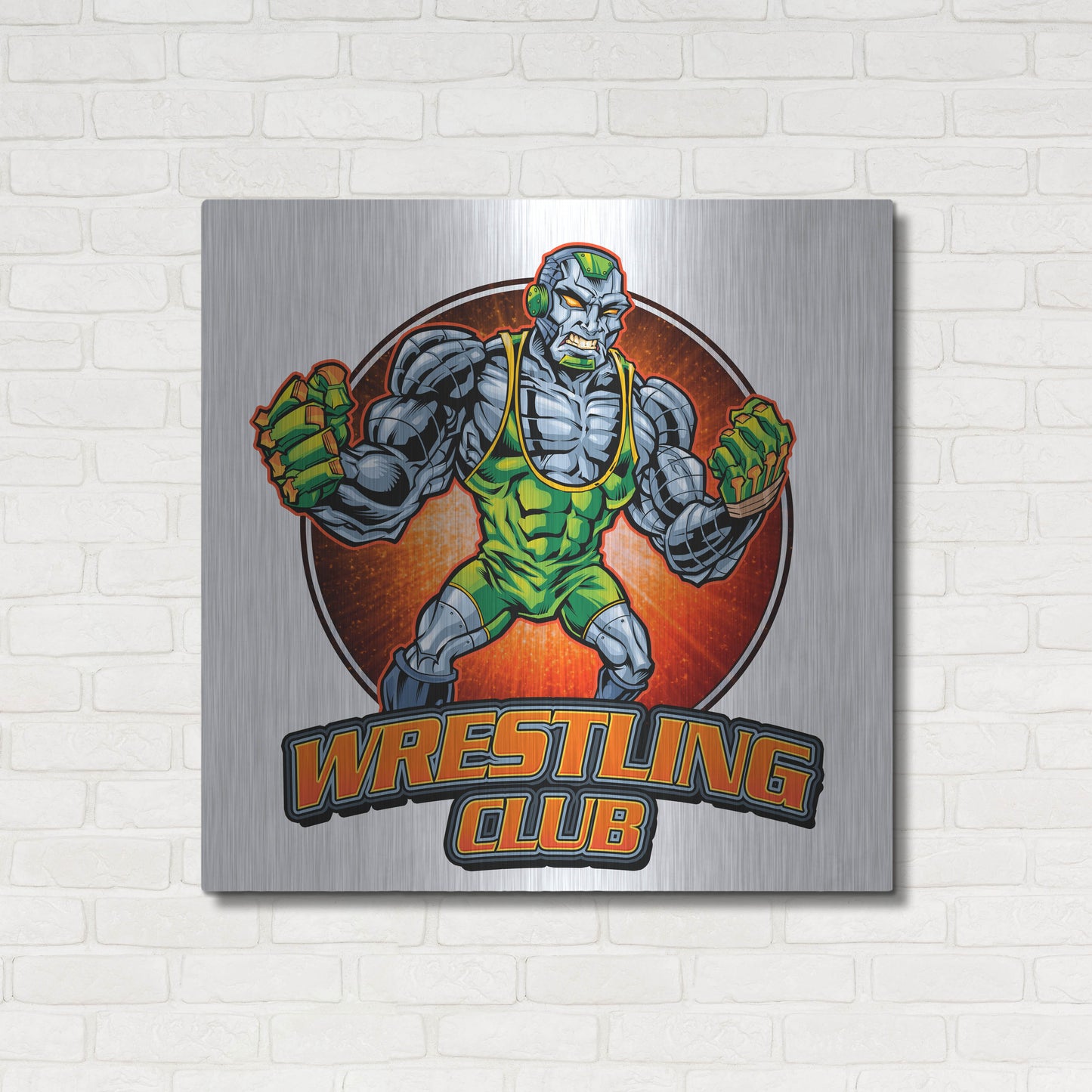 Luxe Metal Art 'Robot Mascot' by Flyland Designs, Metal Wall Art,36x36