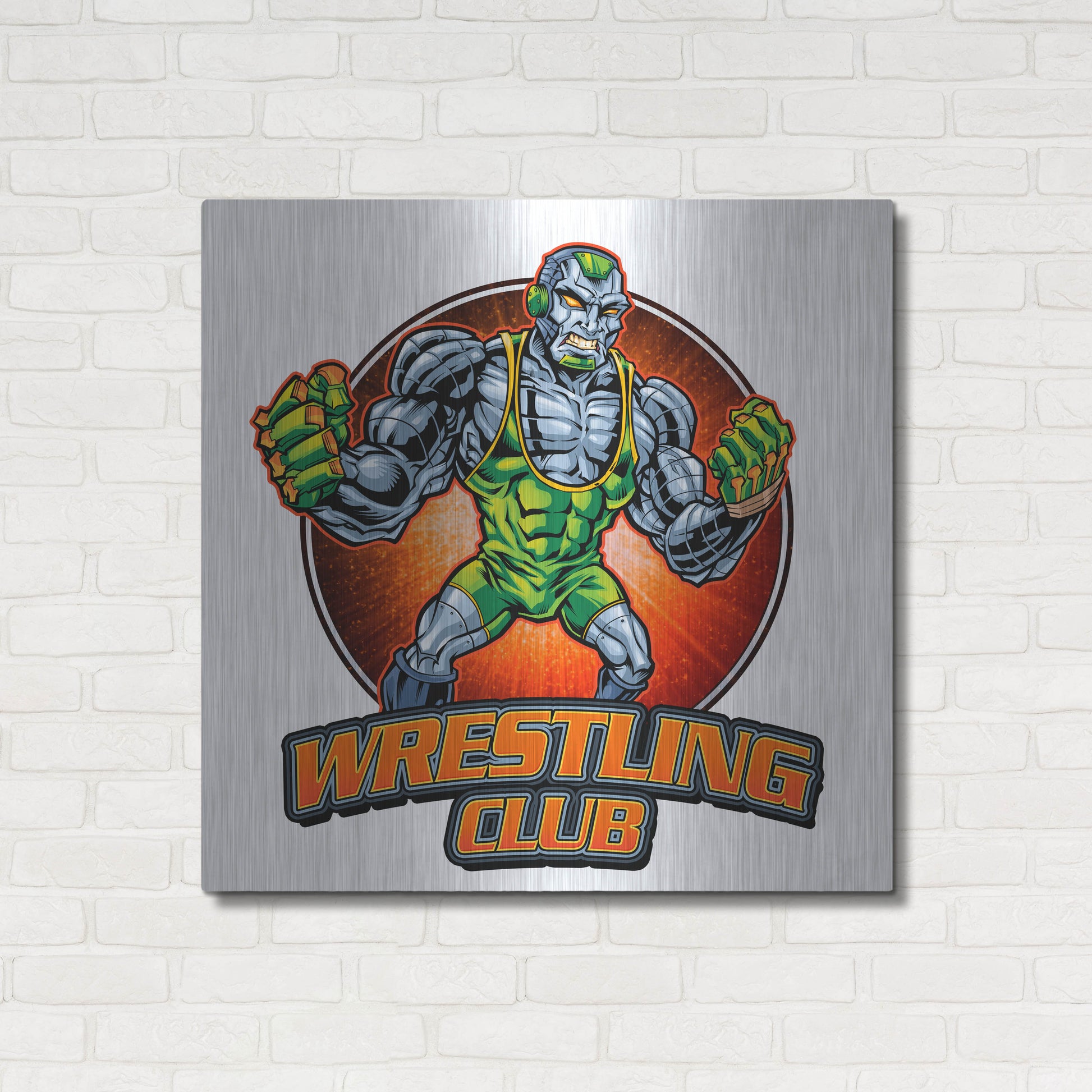 Luxe Metal Art 'Robot Mascot' by Flyland Designs, Metal Wall Art,36x36