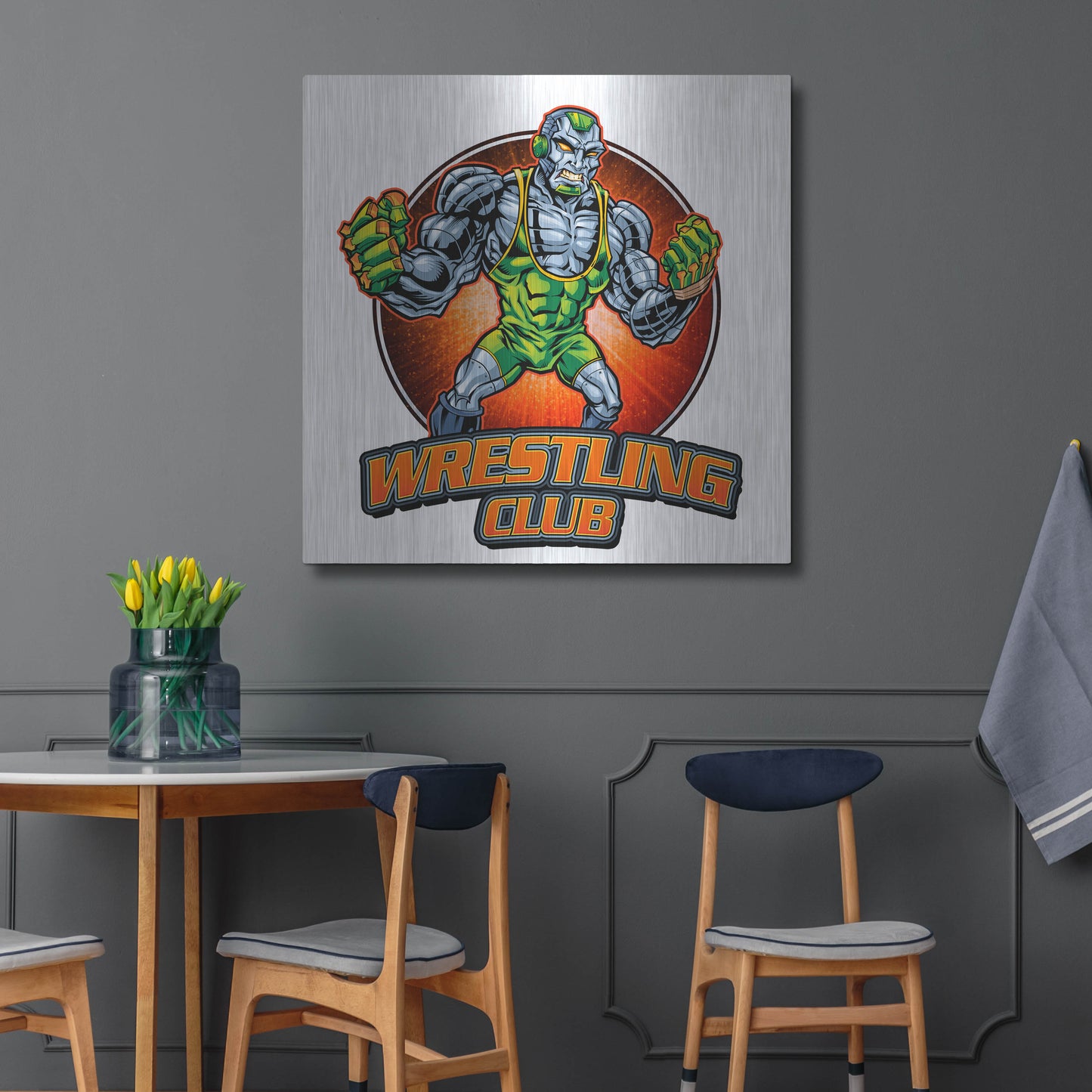 Luxe Metal Art 'Robot Mascot' by Flyland Designs, Metal Wall Art,36x36