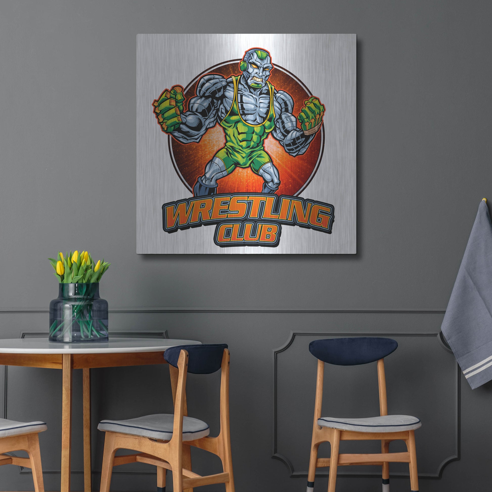 Luxe Metal Art 'Robot Mascot' by Flyland Designs, Metal Wall Art,36x36