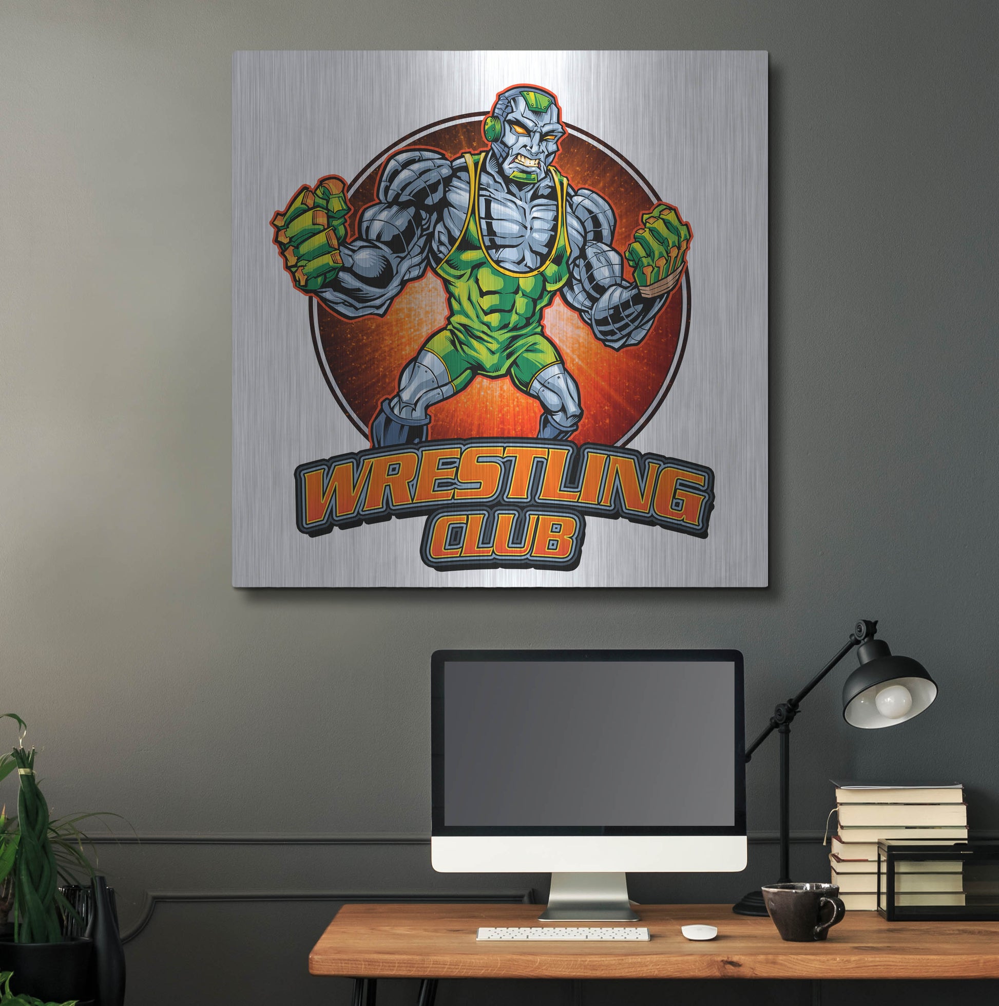 Luxe Metal Art 'Robot Mascot' by Flyland Designs, Metal Wall Art,36x36