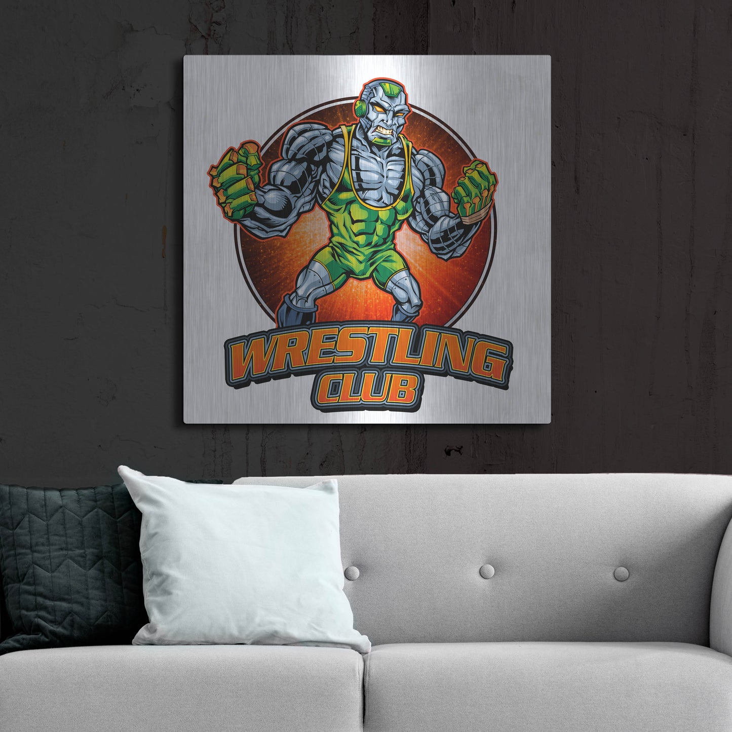 Luxe Metal Art 'Robot Mascot' by Flyland Designs, Metal Wall Art,36x36