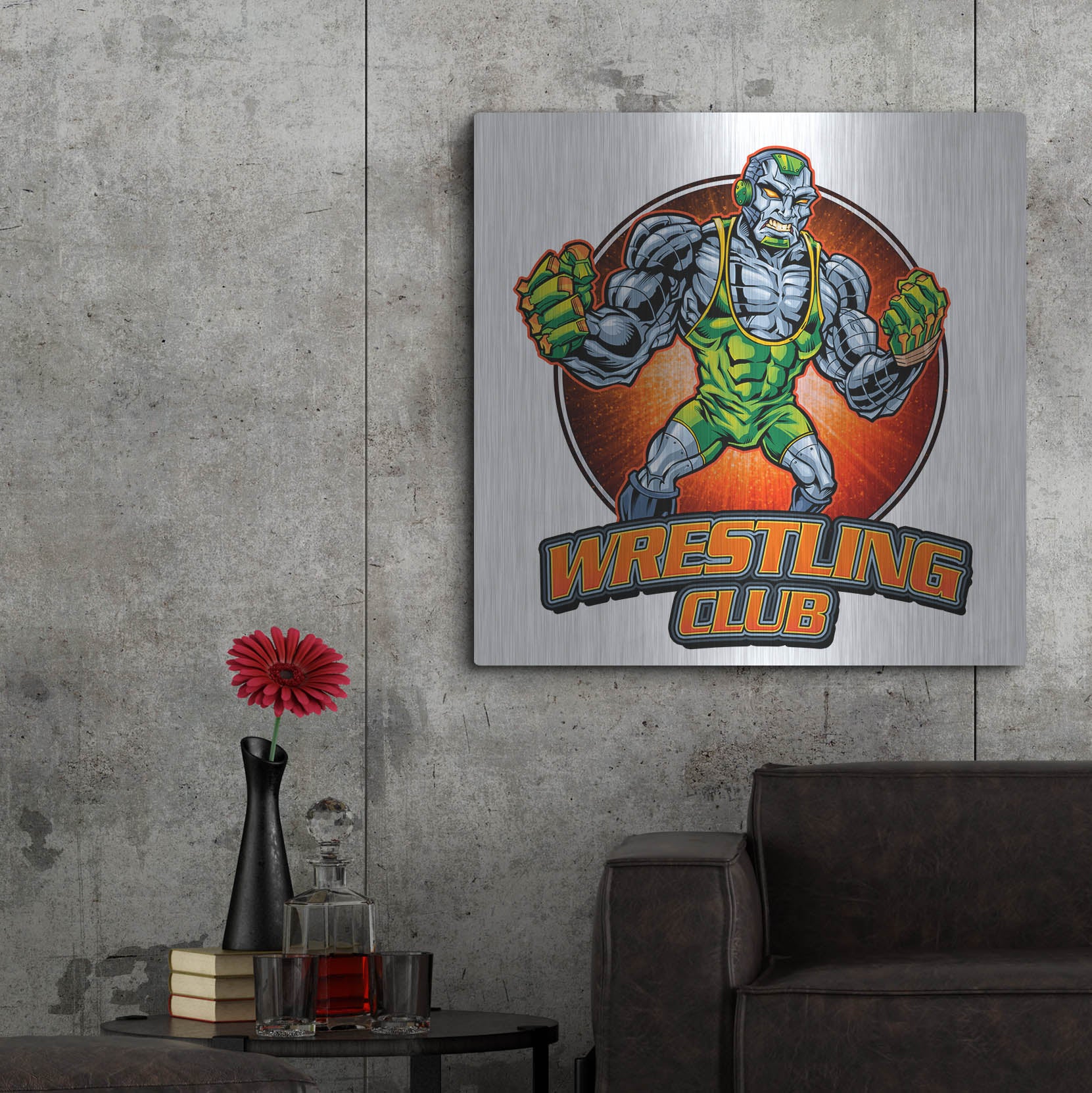 Luxe Metal Art 'Robot Mascot' by Flyland Designs, Metal Wall Art,36x36