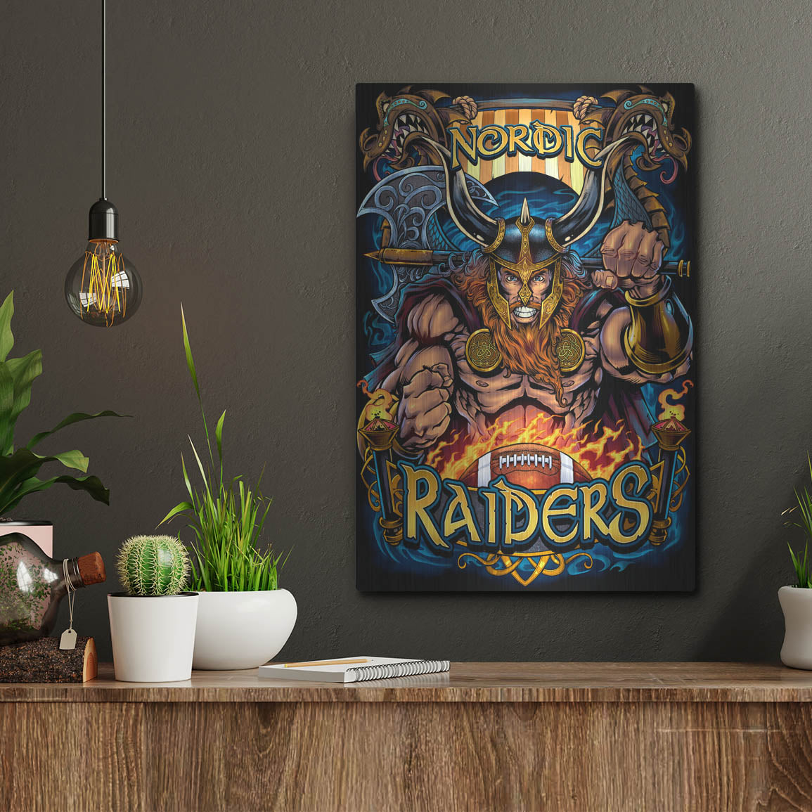 Luxe Metal Art 'Viking Sports Mascot' by Flyland Designs, Metal Wall Art,12x16