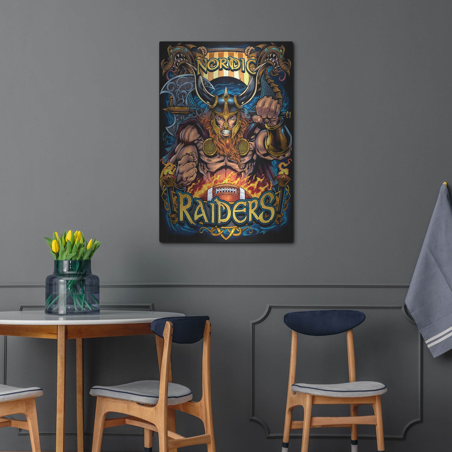 Luxe Metal Art 'Viking Sports Mascot' by Flyland Designs, Metal Wall Art,24x36