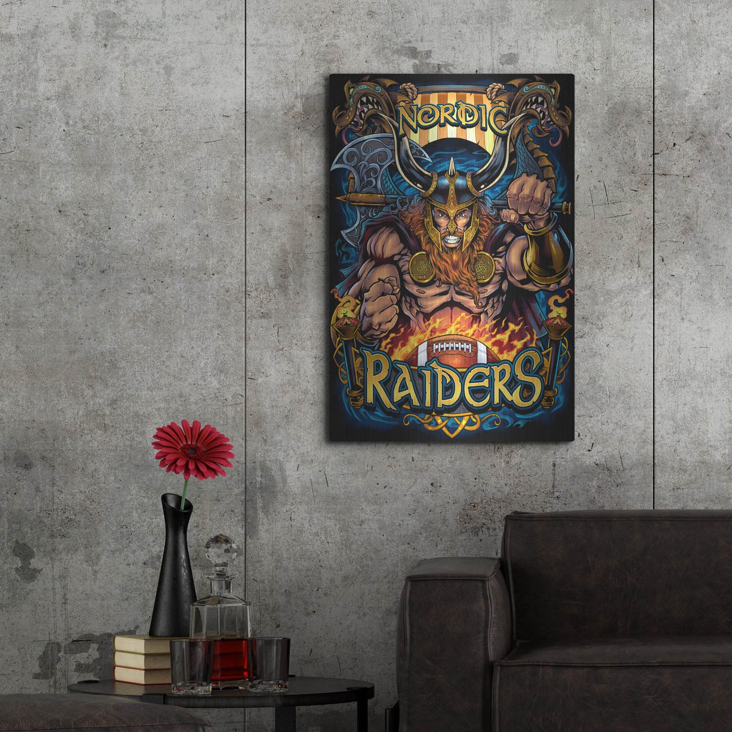 Luxe Metal Art 'Viking Sports Mascot' by Flyland Designs, Metal Wall Art,24x36