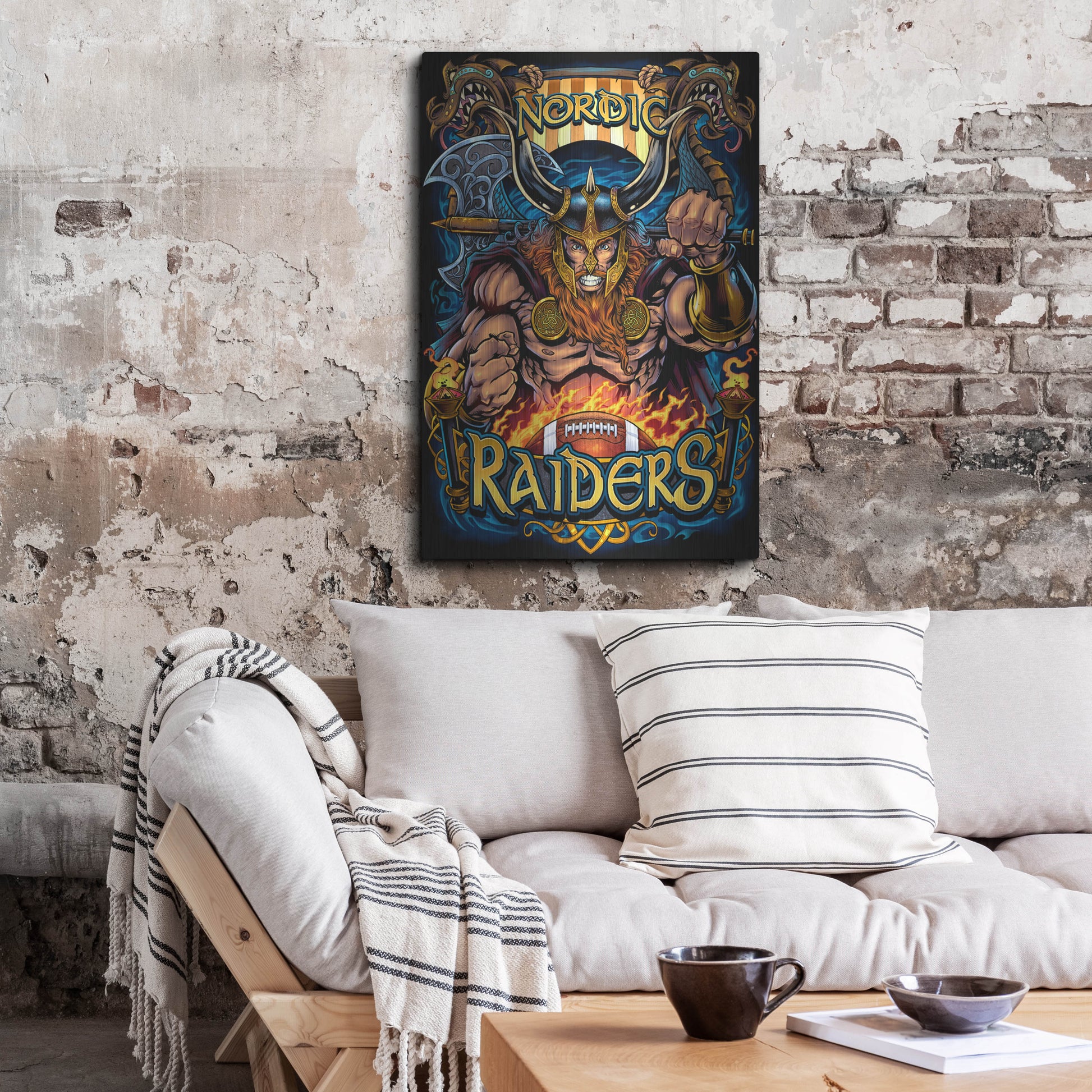 Luxe Metal Art 'Viking Sports Mascot' by Flyland Designs, Metal Wall Art,24x36