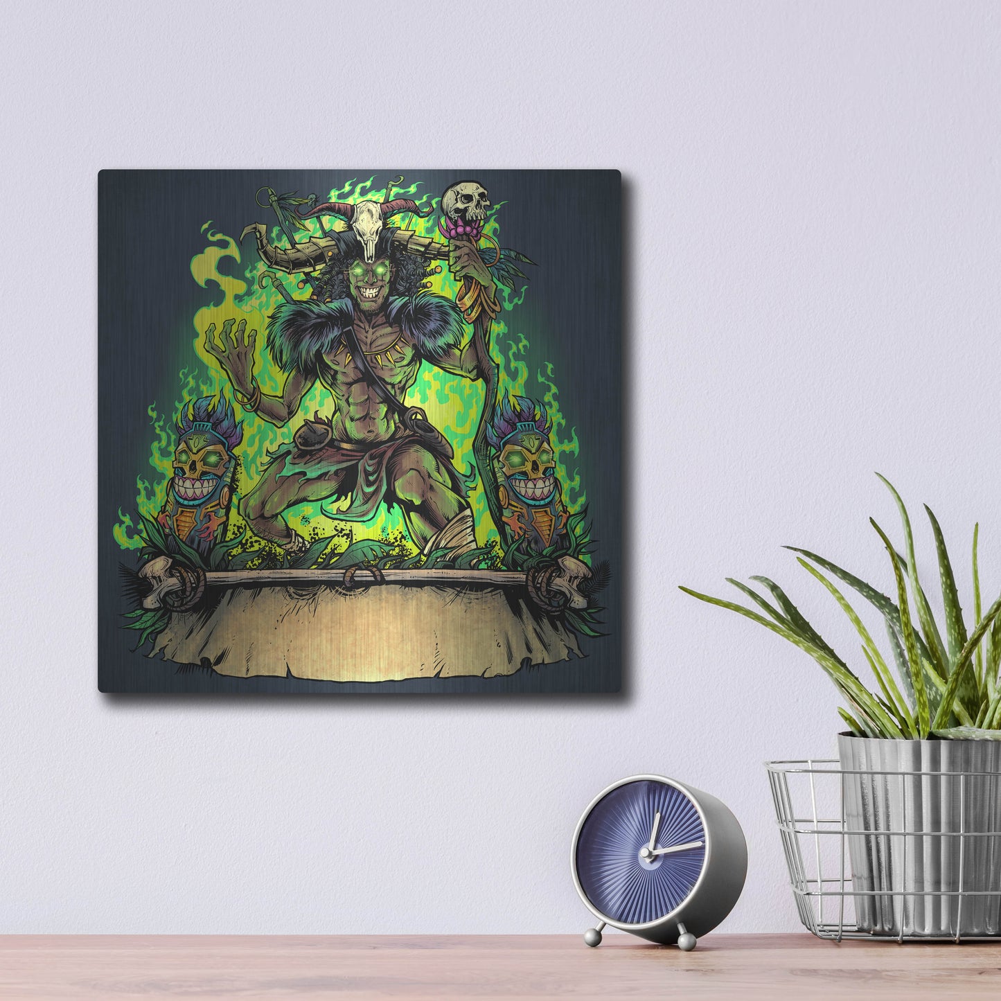 Luxe Metal Art 'Witch Doctor' by Flyland Designs, Metal Wall Art,12x12