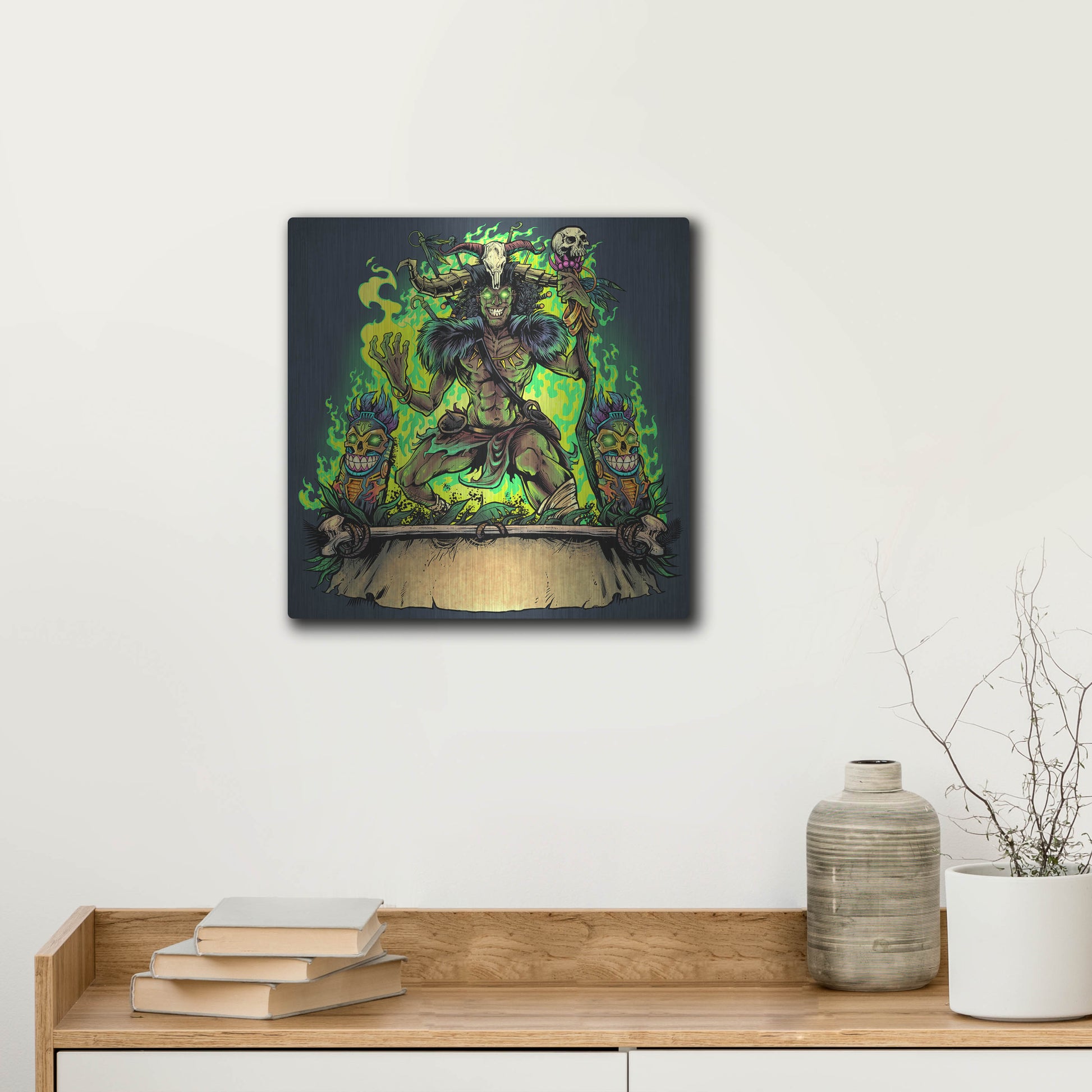 Luxe Metal Art 'Witch Doctor' by Flyland Designs, Metal Wall Art,12x12