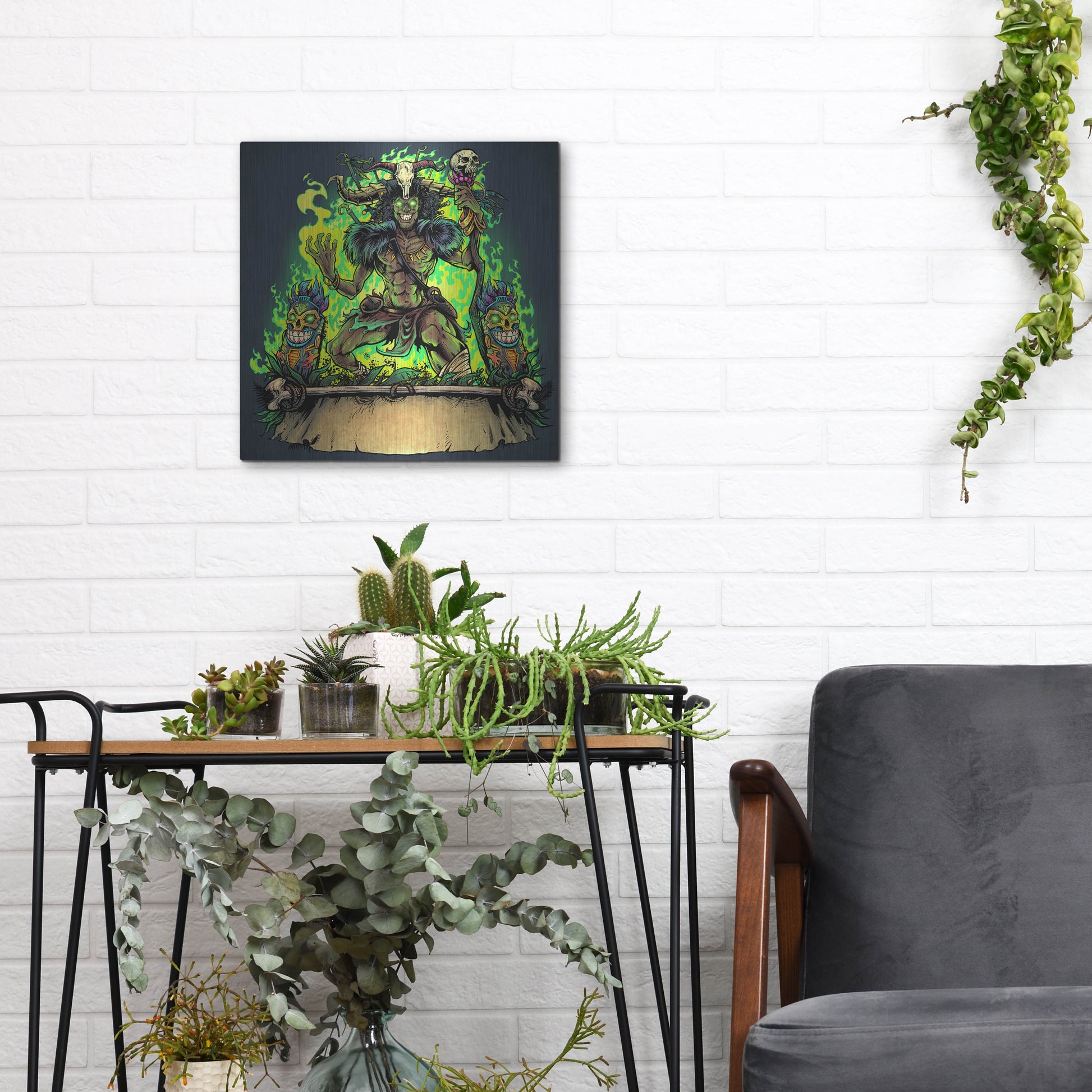 Luxe Metal Art 'Witch Doctor' by Flyland Designs, Metal Wall Art,12x12