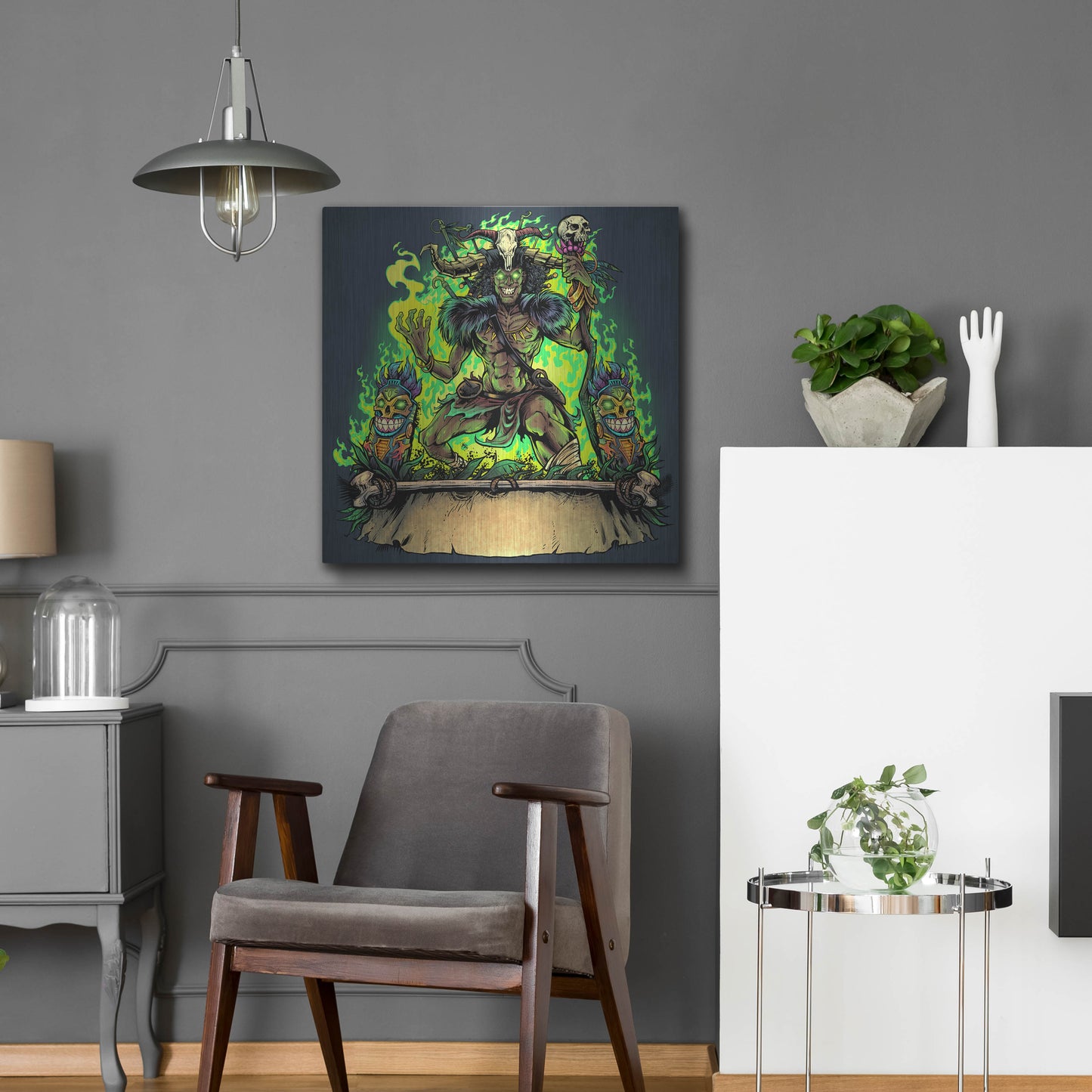 Luxe Metal Art 'Witch Doctor' by Flyland Designs, Metal Wall Art,24x24