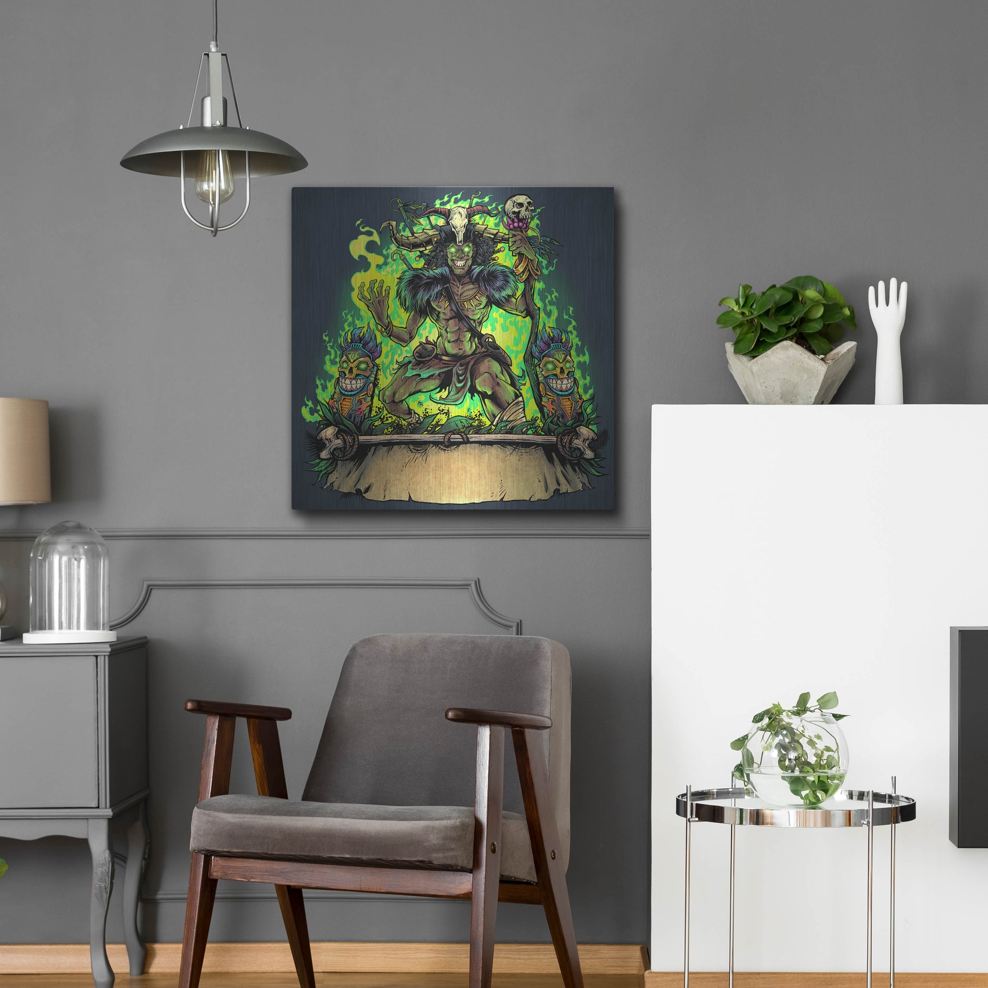 Luxe Metal Art 'Witch Doctor' by Flyland Designs, Metal Wall Art,24x24