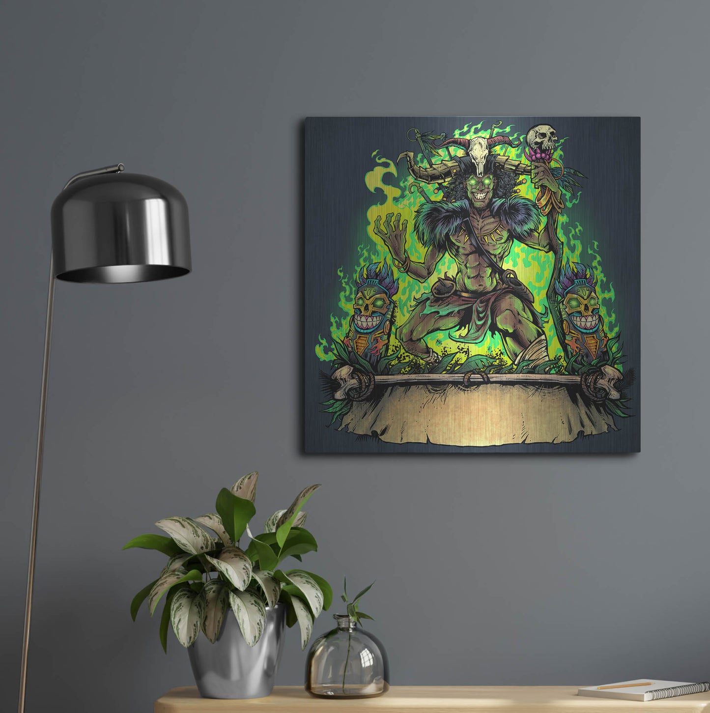 Luxe Metal Art 'Witch Doctor' by Flyland Designs, Metal Wall Art,24x24