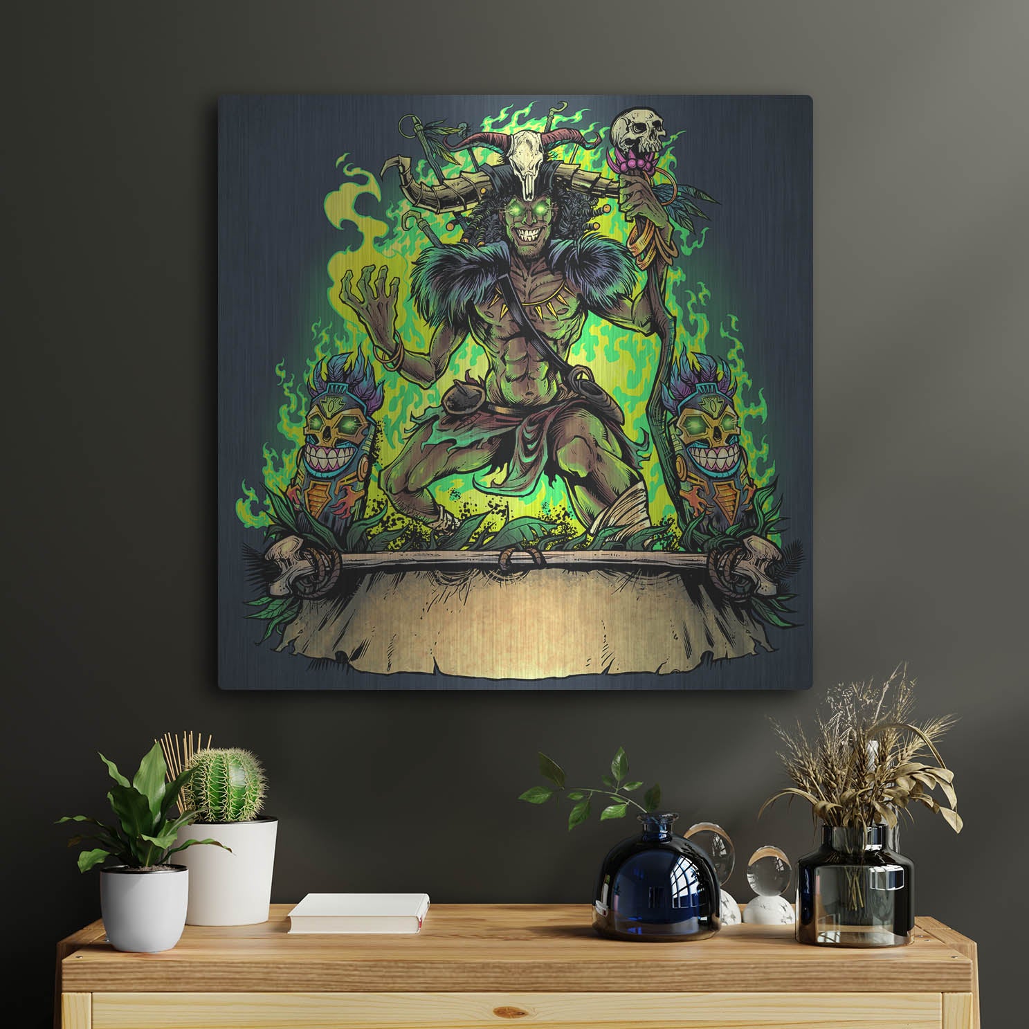 Luxe Metal Art 'Witch Doctor' by Flyland Designs, Metal Wall Art,24x24