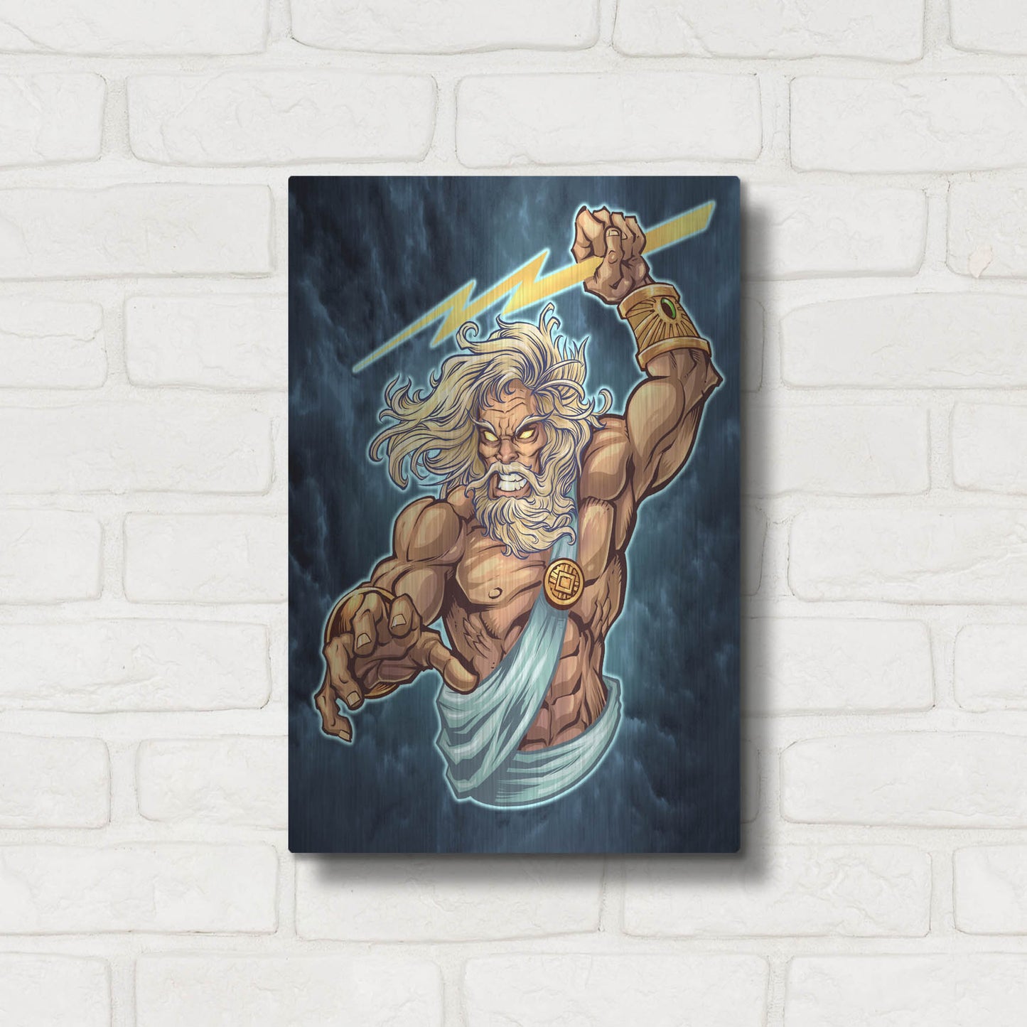 Luxe Metal Art 'Zeus Full Color' by Flyland Designs, Metal Wall Art,12x16