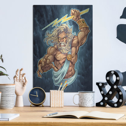 Luxe Metal Art 'Zeus Full Color' by Flyland Designs, Metal Wall Art,12x16