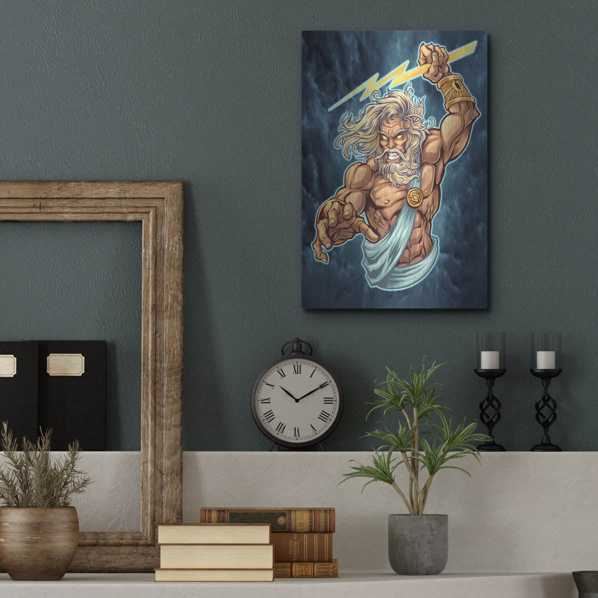 Luxe Metal Art 'Zeus Full Color' by Flyland Designs, Metal Wall Art,12x16