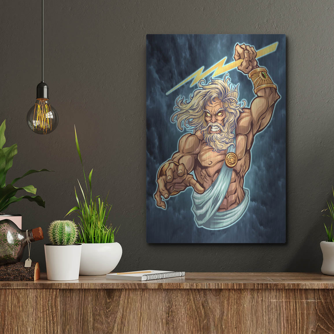 Luxe Metal Art 'Zeus Full Color' by Flyland Designs, Metal Wall Art,12x16