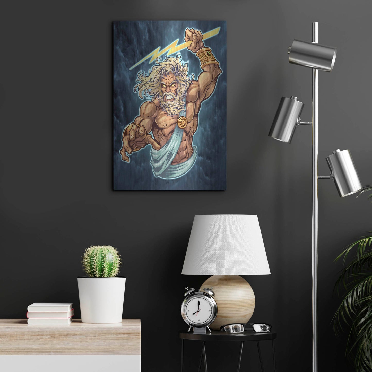 Luxe Metal Art 'Zeus Full Color' by Flyland Designs, Metal Wall Art,16x24