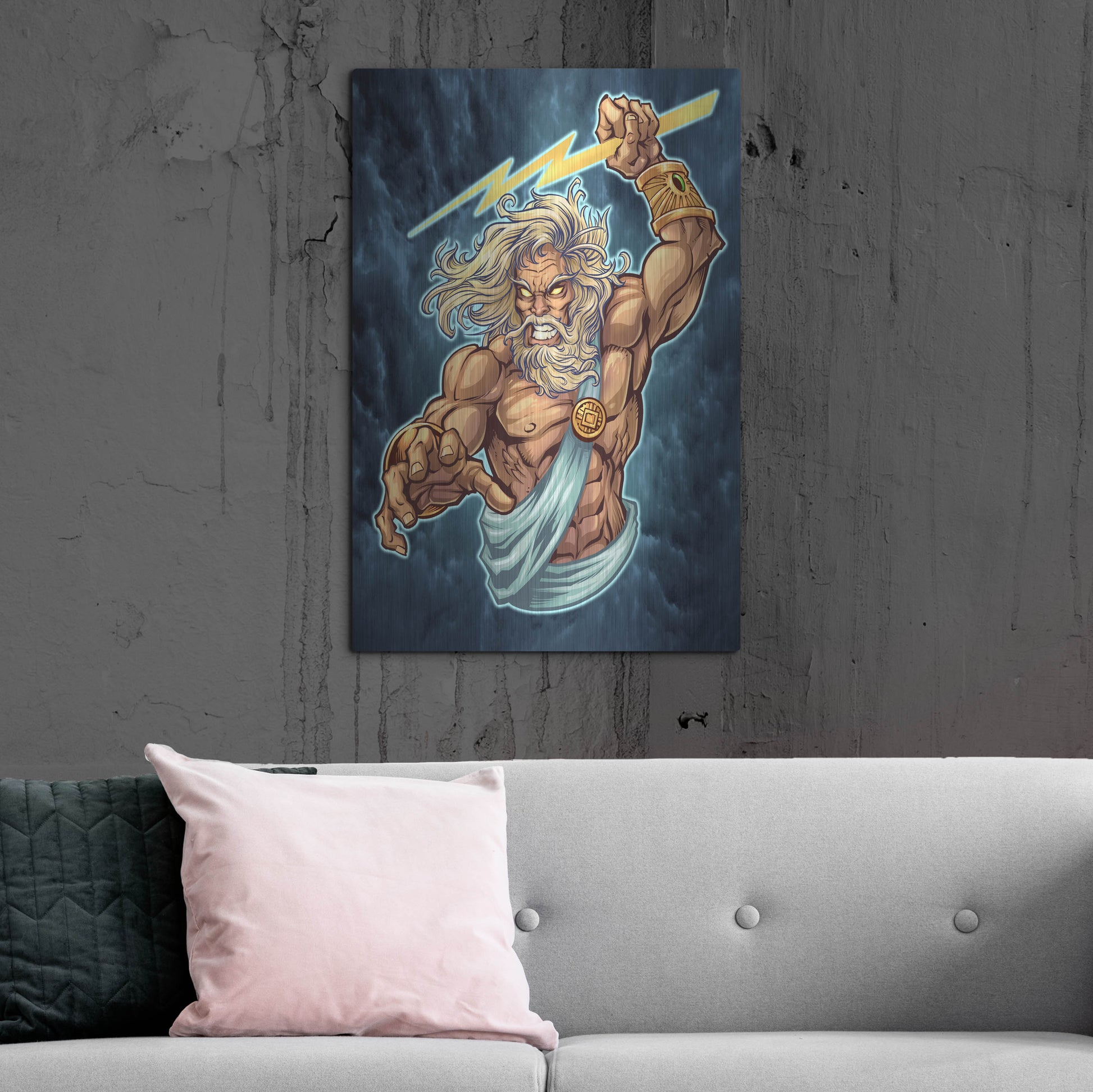 Luxe Metal Art 'Zeus Full Color' by Flyland Designs, Metal Wall Art,24x36