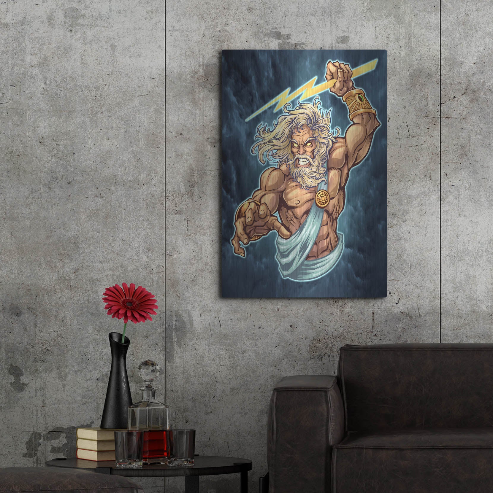 Luxe Metal Art 'Zeus Full Color' by Flyland Designs, Metal Wall Art,24x36